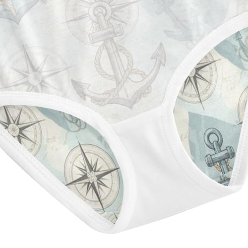 Vintage Anchors Toddler Girls Panties, Kids Underwear Girls, 2T–8 Years4