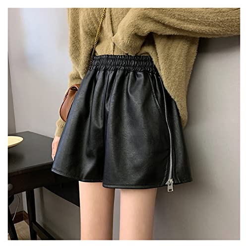 Shorts en cuir PU femmes lâche fini les tailles serrées avec ce short élastique