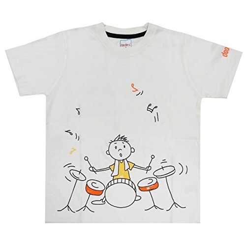 Buy Doodlers Off-White Cotton Printed T-Shirt for Boys(08-BTSROHS002OWE