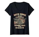 Photo Gallery donna con guns citizen americano us patriotic maglietta con collo a v Photo Gallery donna con guns citizen americano us patriotic maglietta con collo a v
