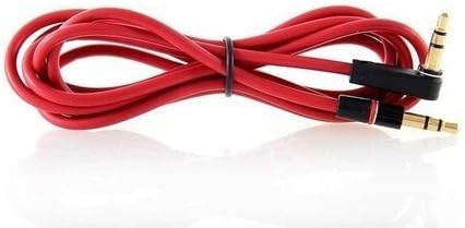 DragonPad3.5mm Replacement Red AUX Audio Cable Cord for Dr Dre Headphones Bose Monster Solo Beats Studio Speakers 1.2m