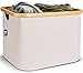 HENNEZ Korb zur Aufbewahrung 40L Aufbewahrungskorb Groß kompatibel Ikea Kallax Korb Beige Regal Aufbewahrungsboxen - Stoffboxen Kisten Körbe zur Aufbewahrung kompatibel als Wäschekorb Stoff faltbar