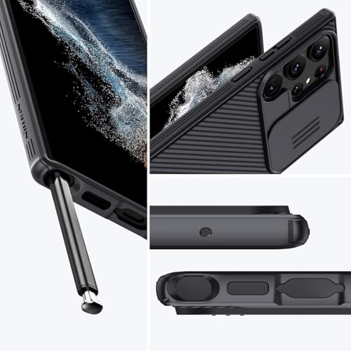 Image of Nilkin Classic Series Compatible for Samsung S23 Ultra Case with Camera Cover, [Camera Lens Protector] [Scratch-Resistant] [360 Full Protection] Shockproof Slim Phone Case (Black, S23Ultra)