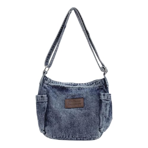 Wzmzjy Bolsa de Ombro Feminina em Jeans, Elegante, Ideal para O Dia a Dia.