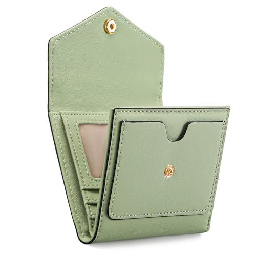 GAEKEAO Klein Geldbörse Damen mit RFID Schutz, Portemonnaie mit Reißverschlusstasche und Münzfach