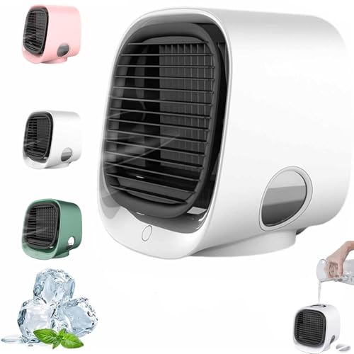 Oribreeze Aire Acondicionado, Nuevo Oribreeze Enfriador de Aire Acondicionado, Ventilador Enfriador de Aire con Agua, Actualización Portátil de Agua Helada, Mini Aire Acondicionado de Escritorio para