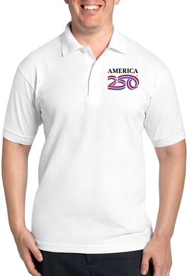 CafePress America250: Black Vertical Logo Men's Golf Polo Knit Shirt