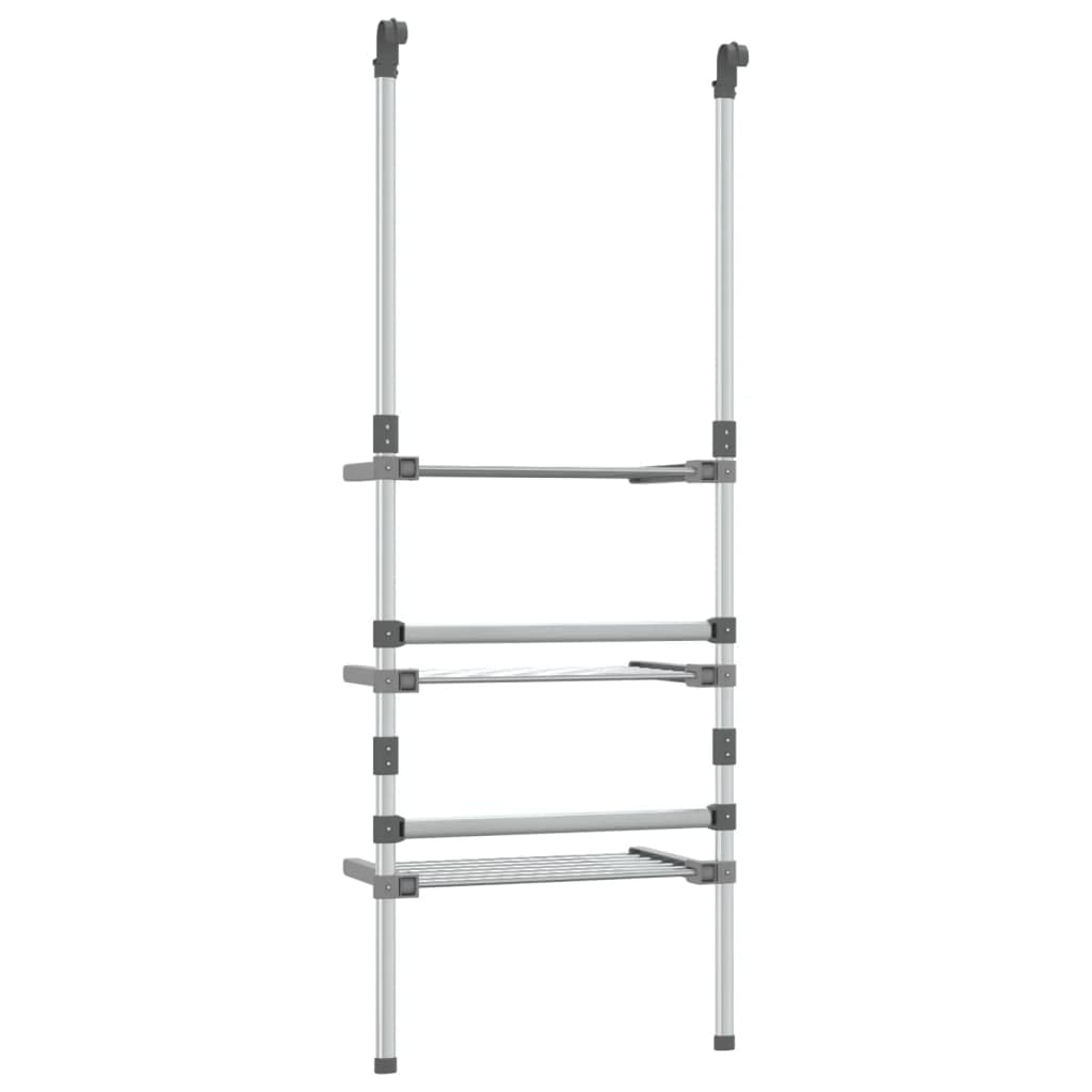 Hängender Wäschetrockner 3 Etagen aus Aluminium, flügelständer für platzsparendes Trocknen, höhenverstellbar 90 bis 135 cm, für Tür oder Duschwand, klappbar