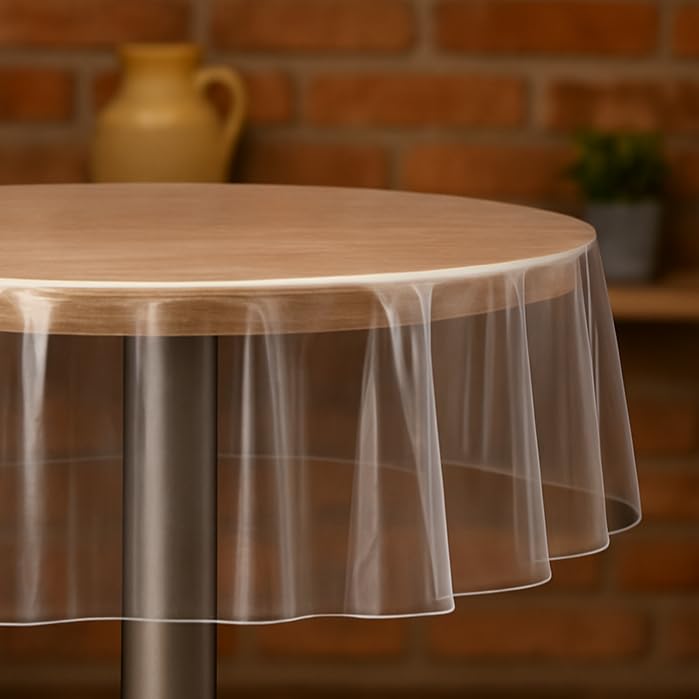 Film transparent de protection pour stopper les taches sur votre table ovale 100x200cm lavable 0,3mm