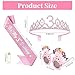 YARIEW 3rd Birthday Decorations, 3rd Glitter Sash and Crown Kit with Happy Birthday Sunglasses, Tiara Princess Crown and Sash Party Outfit Accessory