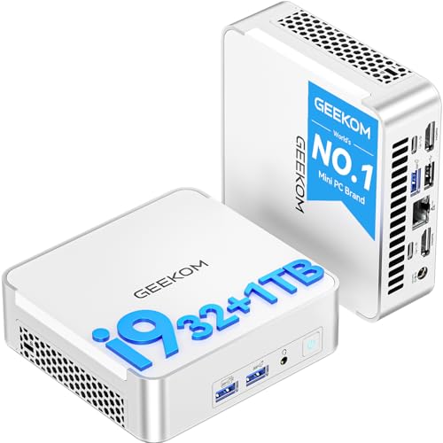 GEEKOM Mini PC XT13 Pro with Intel Core i9 13900HK [The Best Business Desktop Computers], 32GB RAM 1TB SSD(Expandable), 6xUSB/8K HDR/WiFi 6E/BT5.3/Windows 11 Pro Office Mini Computers