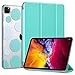ULAK Case for iPad Pro 11 Inch 2018, Slim Lightweight Trifold Stand Smart Cover with Auto Wake/Sleep, Hard Back Clear Polka Dot Cover for iPad Pro 11 (Support 2nd Gen iPad Pencil Charging), Mint