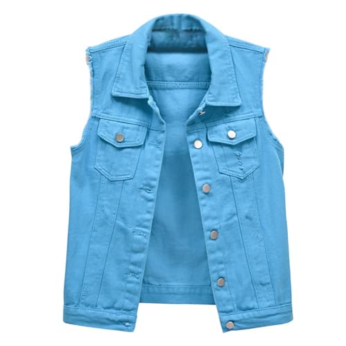 Chaleco vaquero para mujer tallas grandes - Chaleco vaquero sin mangas, chaqueta vaquera de gran tamaño, chaleco ligero de verano, elegante, chaqueta vaquera, chaqueta vaquera, chaqueta de entretiempo
