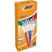 Bic 4 Colours Shine Retractable Ballpoint Pens, Medium Point (1.0 mm) - Assorted Metallic Barrels, Box of 12