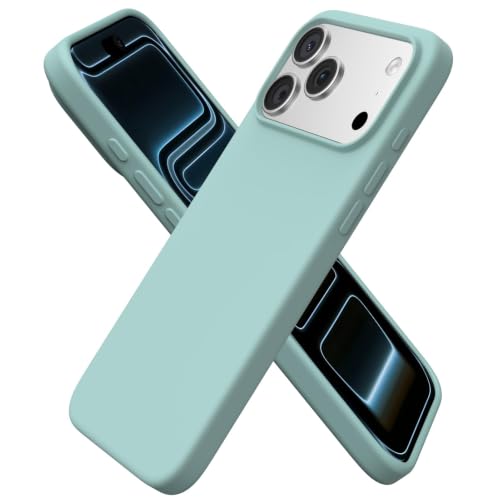 Image of ORNARTO Compatible with iPhone 17 Pro Max Case 6.9 inch, Slim Liquid Silicone 3 Layers Soft Gel Rubber Shockproof Protective Cover with Anti-Scratch Microfiber Lining-Whisper Green