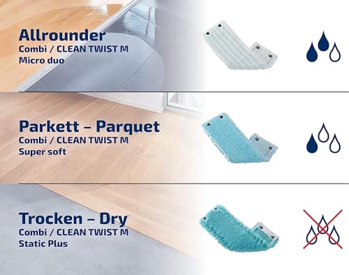 Leifheit Replacement Wiper Cover Clean Twist M Static Plus, Dusting Mop Head, Dust Attracting Cover for Floor Mop, 33 cm wide, Turquoise - Image 5