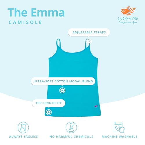 Lucky & Me | Emma Girls Camisoles | Longer Length w/Adjustable Straps | Tagless | Wear on Its Own Or Layering Top | 3-Pack2
