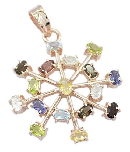 Pendentif en argent multi-cz 925 doré, le cadeau idéal pour marquer un anniversaire
