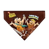 The Flintstones Pet Bandana Cocoa Pebbles Fred and Barney Rubble Cereal Box Print Brown Slip On Collar Bandana Only