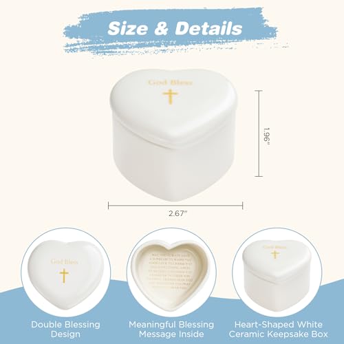 Image of NORBU Baptism Gifts for Girl, My First Rosary with Ceramic Keepsake Box, Rosary for Kids, First Communion & Baby Dedication Gifts for Newborn Baby Boys Catholic Christening Gift
