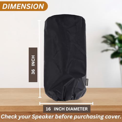 Image of Dust Cover for Speakers, Dust & Water Proof Dimensions 36-inch Height & 16-inch Diameter Suitable for (MHC-V73D, MHC43D, MX Series, PartyBox 710)(SC Round BLACK-101) - Black