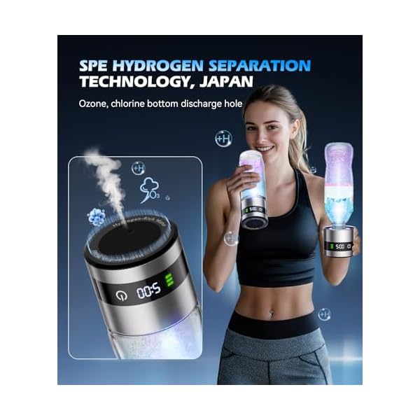 4.0 Upgrade 2PCS Hydrogen Water Bottle & Hydrogen Absorption 【NO.1-100% Odorless】【SGS Certification - 6000PPB】 Hydrogen Water Bottle - 2025 SPE PEM，Hydrogen Can be Produced from Mineral Water - Image 7