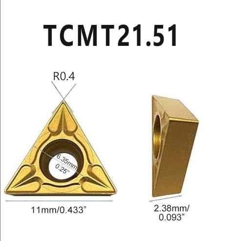 Image of 3pcs 3 /8inch Indexable Carbide Lathe Turning Tool Holder Metal Lathe Cutting Tools withTCMT110204 TCMT21.51 Carbide Inserts Repalcement Carbide Turning Inserts for Steel Cutting