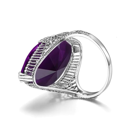White Gold Plated Purple Horse Eye Cubic Zirconia Engagement Rings Wedding Bridal Band Promise Rings Evening Parties Anniversary Valentine's Day Gifts Eternity Bands for Women4