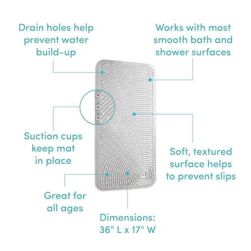 Munchkin Soft Spot Baby Bath Mat for Tub, Cushioned Bathtub Mat for Toddlers and Kids, 36"x17", Grey - Image 6