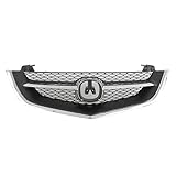 Perfit Liner New Front Chrome Black Grille Grill Replacement With Lower Molding With Center Molding Compatible With ACURA TL Fits AC1200107 75101S0KA02