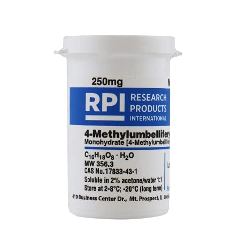 Research Products International 4-Methylumbelliferyl-α-D-Glucopyranoside [4-Methylumbelliferyl-α-D-Glucoside], 250 Milligrams - RPI