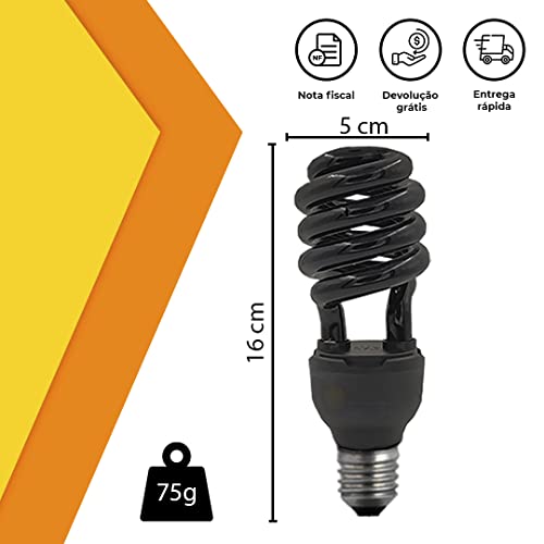 Lâmpada Luz Negra 36w Espiral - Efeito Neon - Energia Uv