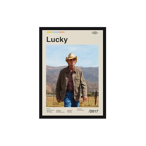Image of BLINKART Lucky Vintage Movie Poster Frame 8x12 Inch | Premium 300 GSM Paper Wall Print | Mid Century Vintage Film Artwork for Home, Bedroom, Living Room, Office | Framed Photo Decor