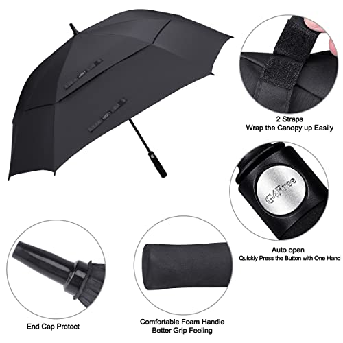 G4Free Extra Large Golf Umbrella 62/68 Inch Vented Square Umbrella Windproof Auto Open Double Canopy Oversized Stick Umbrella #TOP2