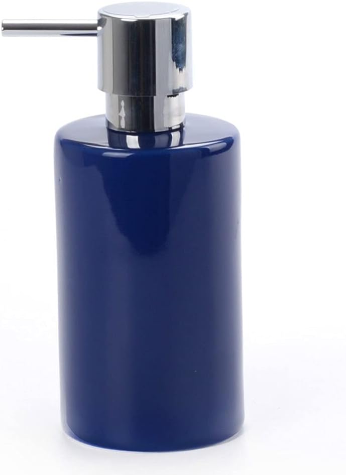 Bathroom Soap Dispenser 300 Ml Simple Nordic Style Shampoo Bottle Empty Makeup Bottle Ceramic Soap Dispenser Hand Soap Dispenser for Bathroom(Blue,1Pack)