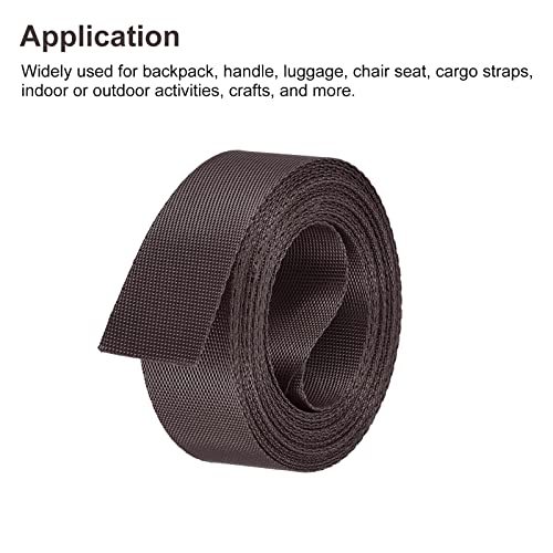 Image of MECCANIXITY Flat Nylon Webbing Strap 1 Inch 4 Yards Khaki for Backpack, Cargo Strap, Luggage-rack