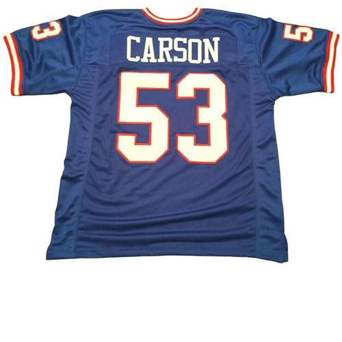 Generic Harry Carson Blue Jersey Stitched Custom Football New No Brand/Logos (US, Alpha, X-Large, Regular, Regular, Blue)