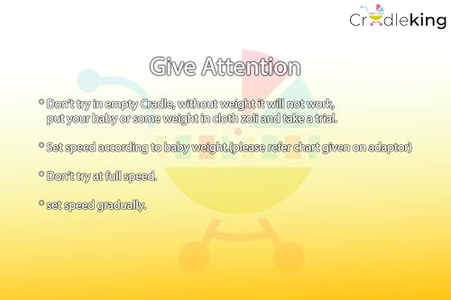 Image of Smiley Automatic Baby Swing Cradle for Baby 0-3 Years (NRI with Yellow) (Cradle Cloth Colour May Vary) | Full Folding