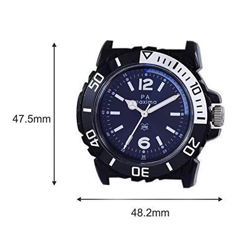Image of Maxima Silicone Analog Blue Dial Men Watch-O-45843Ppgw, Black Band