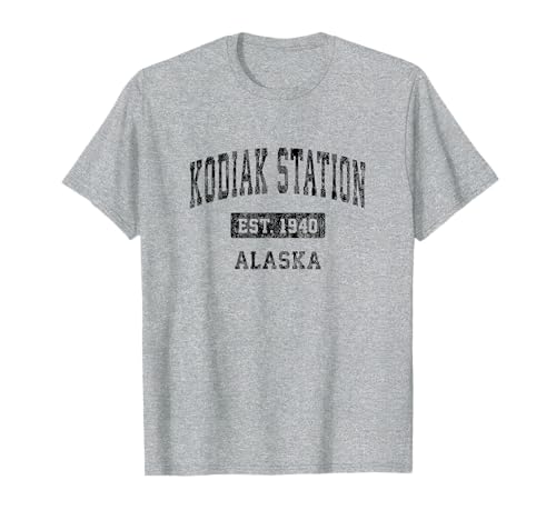 Kodiak Station Alaska AK Vintage Sports Design Schwarz Design T-Shirt