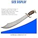 SZCO Sea Marauder 17” Fixed Blade Scimitar Sword –Full Tang Hunting Stainless Steel Sword with Curved Blade, Wooden Handle, Brass Guard & Leather