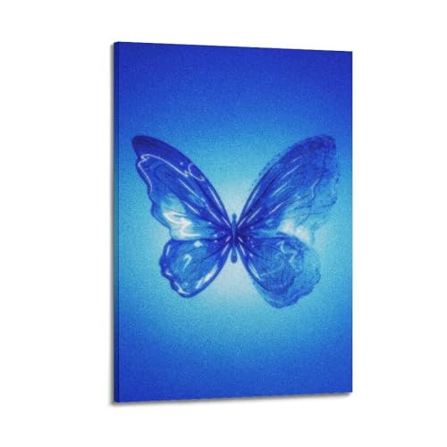 Toile papillon bleu éclatant tableau décoration murale moderne monarque 30x45 cm