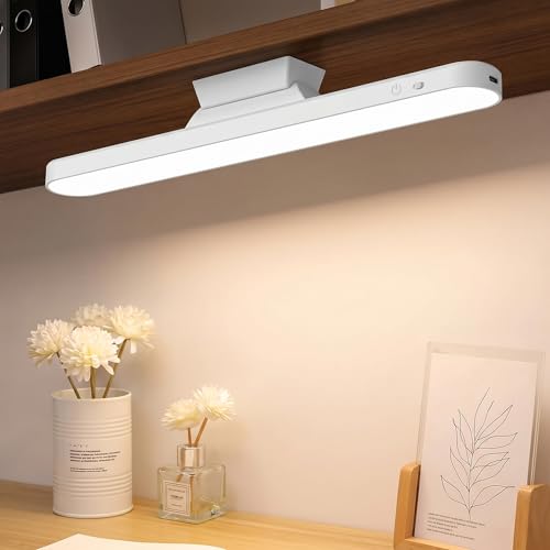 Image of Desk Light | USB Rechargeable Magnetic Cabinet Light | LED Under Cabinet Lamp with 3-Color Dimmable Modes, Adjustable Angle and Brightness for Cupboard, Closet, Makeup Mirror (1 Psc)