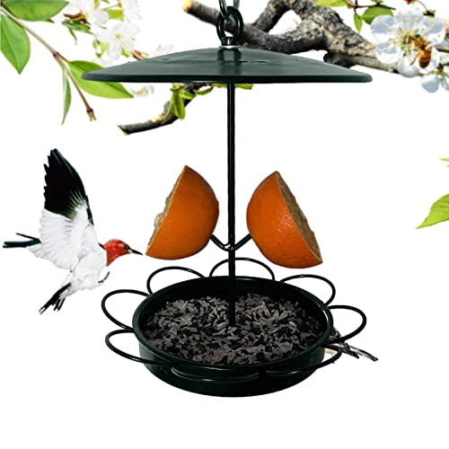 Alimentador de pássaros de metal, Wild Birdfeeder com gancho, Bandeja de alimentação de grande capac