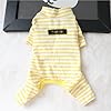 Hdwk&Hped Soft Cotton Dog Pajamas for All Seasons, Striped Solid Pet Bottoming Jumpsuit for Small Dog Cat Puppy 3 Styles (Striped Style - 3-Pack, #1) #4