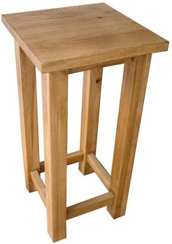 Yabbyou Tall Slim Mature Solid Oak Plant Hall Side Table 55 centimetres Tall