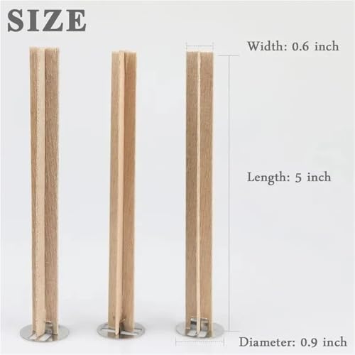 Mechas de madera para velas 120 unidades 5 pulg miniatura 3