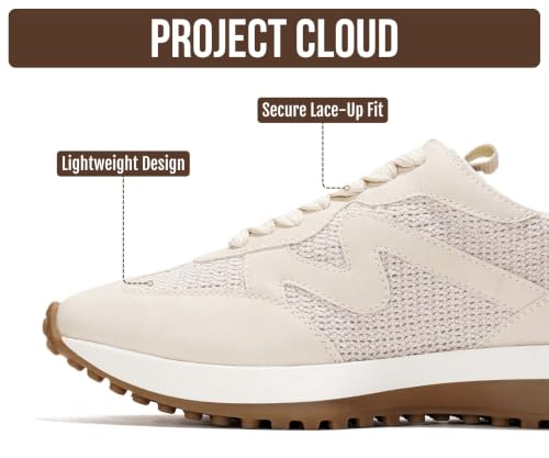 Image of Project Cloud Trendy Fashion Sneakers for Women 2026 - Memory Foam and Non-Slip Comfortable Casual Ladies Shoes for Womens Fashion Sneakers - Lightweight Lace-up Shoes (Lecco)