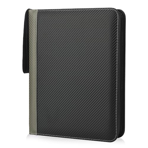 TCGUARD 9 Pockets Trading Card Binder with Sleeves Card Organizer, 900 Double Sided Pocket PU Card Collection Binder, Baseball Binder,for Sports Card, MTG, TCG Yugioh Card (Gray) by TCGUARD - Used condition - US$13.81
