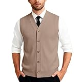 Generisch Pullover V Ausschnitt Herren Ärmellose Strickweste Comfort Fit Strickjacke Weste Leichte Sleeveless Pullunder Strickhemd mit Strickpullover Klassisch Cardigan Regular Fit Tanktops